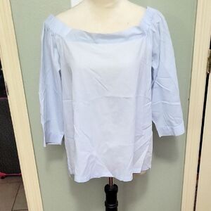 Women's Light Blue Off-Shoulder Top